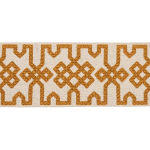Knotted Trellis Tape Ocher On Unbleached 80882 by Schumacher Trim