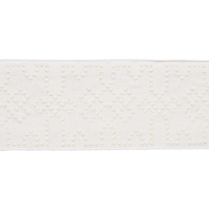 Knotted Trellis Tape White On White 80884 by Schumacher Designer Trim Orient Express - Swanky Fabrics -