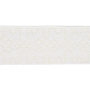 Knotted Trellis Tape White On White 80884 by Schumacher Trim