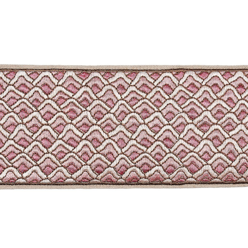 Sunrise Embroidery Tape Pink 80891 by Schumacher Trim Orient Express 9.5" - Fabric Carolina -