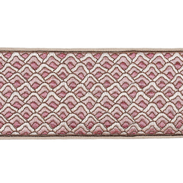 Sunrise Embroidery Tape Pink 80891 by Schumacher Trim Orient Express 9.5" - Fabric Carolina -