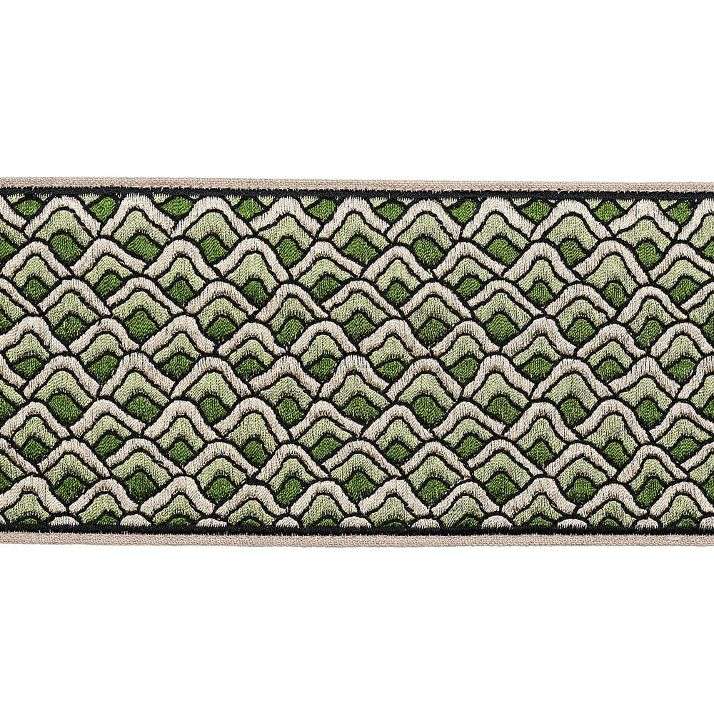 Sunrise Embroidery Tape Emerald 80892 by Schumacher Trim Orient Express 9.5" - Fabric Carolina -