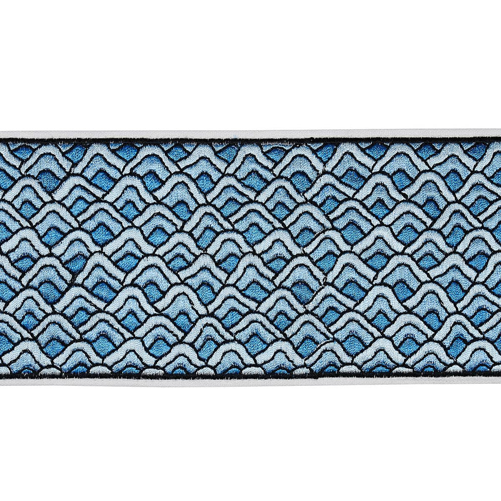 Sunrise Embroidery Tape Blues 80893 by Schumacher Trim Orient Express 9.5" - Fabric Carolina -