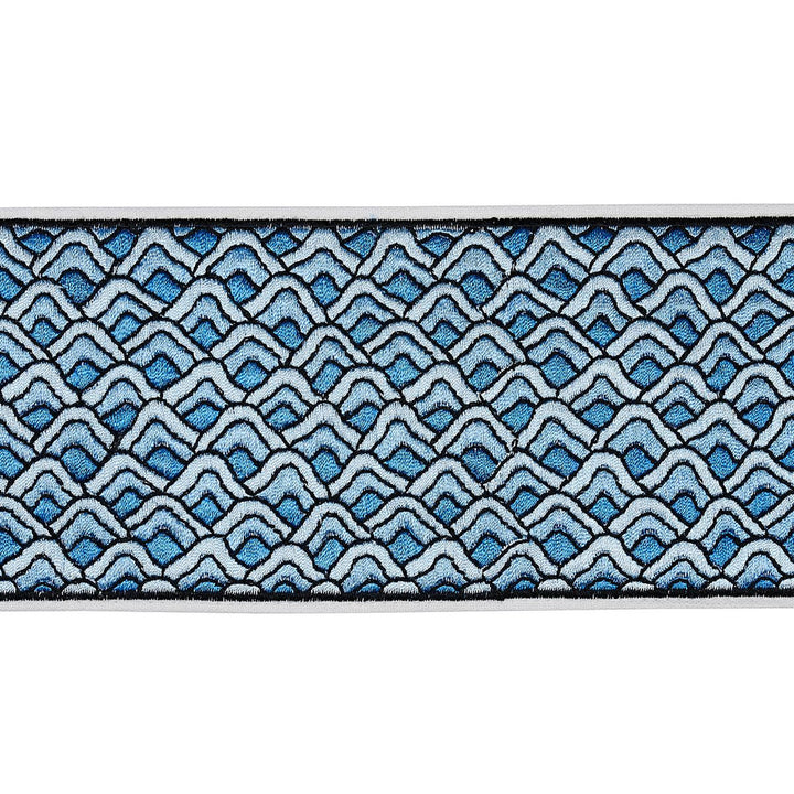 Sunrise Embroidery Tape Blues 80893 by Schumacher Trim Orient Express 9.5" - Fabric Carolina -