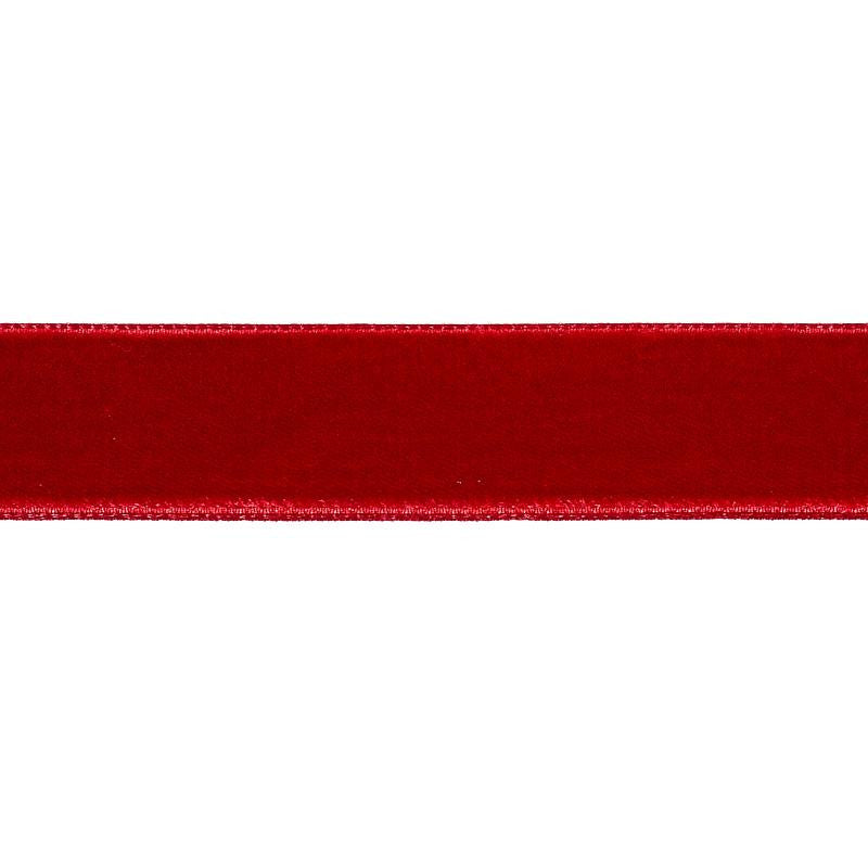 Velvet Tape Medium Crimson 80947 by Schumacher Designer Trim Perfect Basics: Velvet Tapes - Swanky Fabrics -