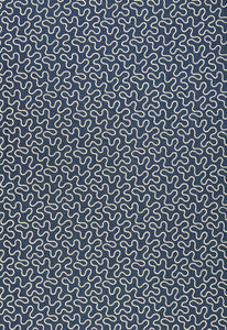 Meander Embroidery Indigo 67600 by Schumacher Fabric