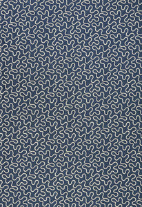 Meander Embroidery Indigo 67600 by Schumacher Fabric