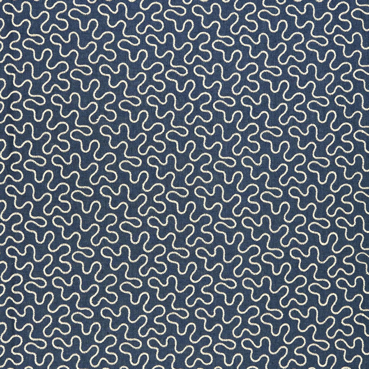 Meander Embroidery Indigo 67600 by Schumacher Fabric Schumacher Fabric Meander Embroidery Indigo 67600Fabric LINEN 67% INDIA </p><p>Repeat: H: HORZ. 6 1/2" (17CM) , V: VERT. 4 1/4" (11CM) 51.75 - Fabric Carolina -
