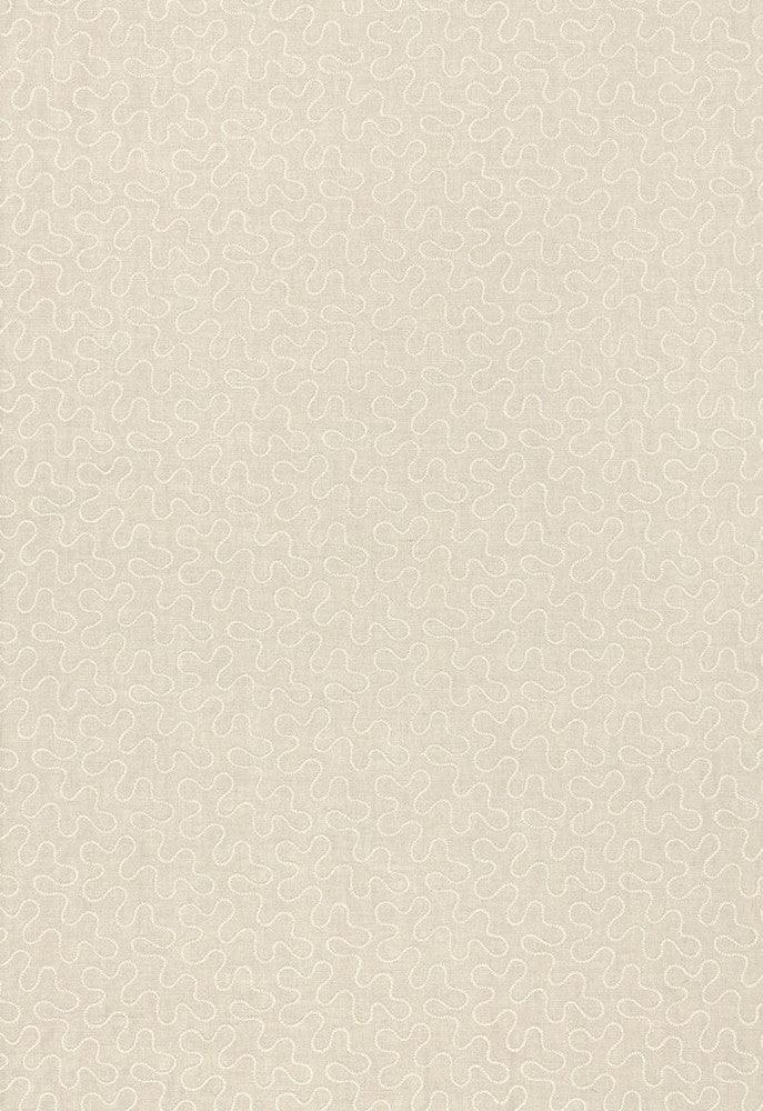 Meander Embroidery Linen 67601 by Schumacher Designer Fabric Au-Naturel 67% Linen, 30% Viscose, 3% Spun Martindale 8,000 Horizontal: 6.5 and Vertical: 4.25 51.75 - Swanky Fabrics -