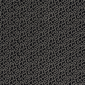 Meander Embroidery Black 67605 by Schumacher Fabric