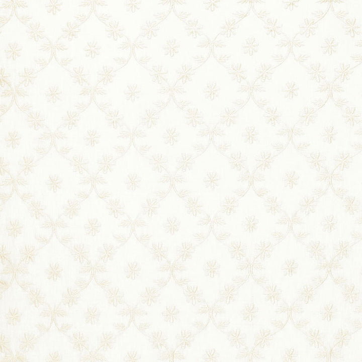 Cellini Embroidery Ivory 67620 by Schumacher Fabric ESSENTIALS: SHEERS & CASEMENTS II See Sample INDIA . </p><p>Repeat: Horizontal: 2 1/2" (6CM) and Vertical: 5 5/8" (14CM) 50" WIDE (127CM) - Fabric Carolina -