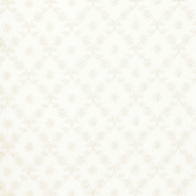 Cellini Embroidery Ivory 67620 by Schumacher Fabric ESSENTIALS: SHEERS & CASEMENTS II LINEN 50% SPUN POLYESTER 48% INDIA </p><p>Repeat: Horizontal: 2 1/2" (6CM) and Vertical: 5 5/8" (14CM) 50 - Fabric Carolina -