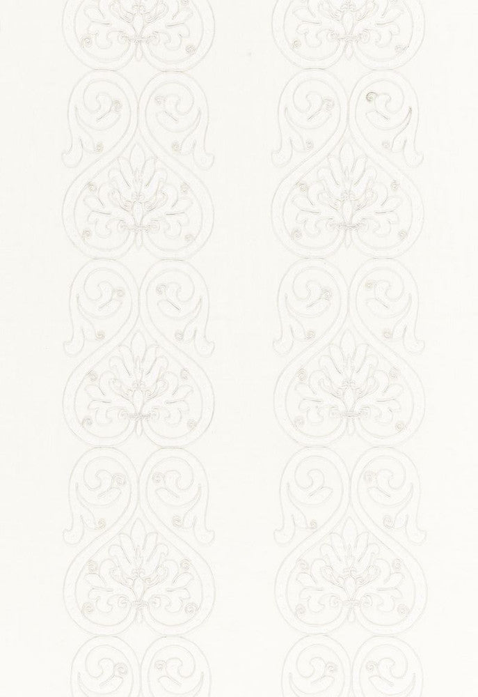 Medici Embroidery Blanc 67640 by Schumacher Fabric Firenze-Sheers 95% Linen, 5% Viscose - Horizontal: 13 and Vertical: 11.5 52 - Fabric Carolina -
