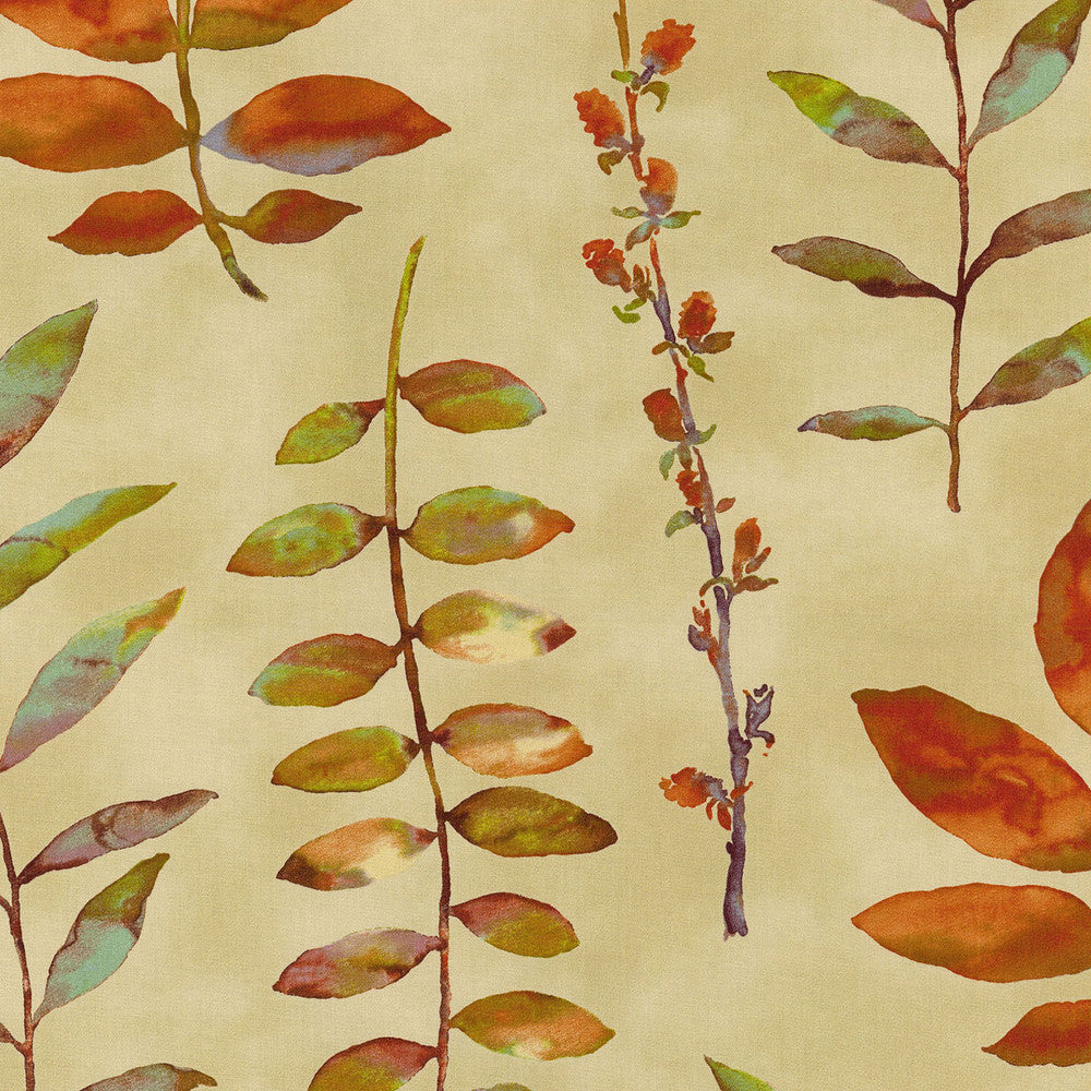 Leaf Of Faith Flaxseed 677252 by Waverly Fabric - 100%Cotton PERU Horizontal: 13.5 and Vertical: 27 54 - Fabric Carolina -