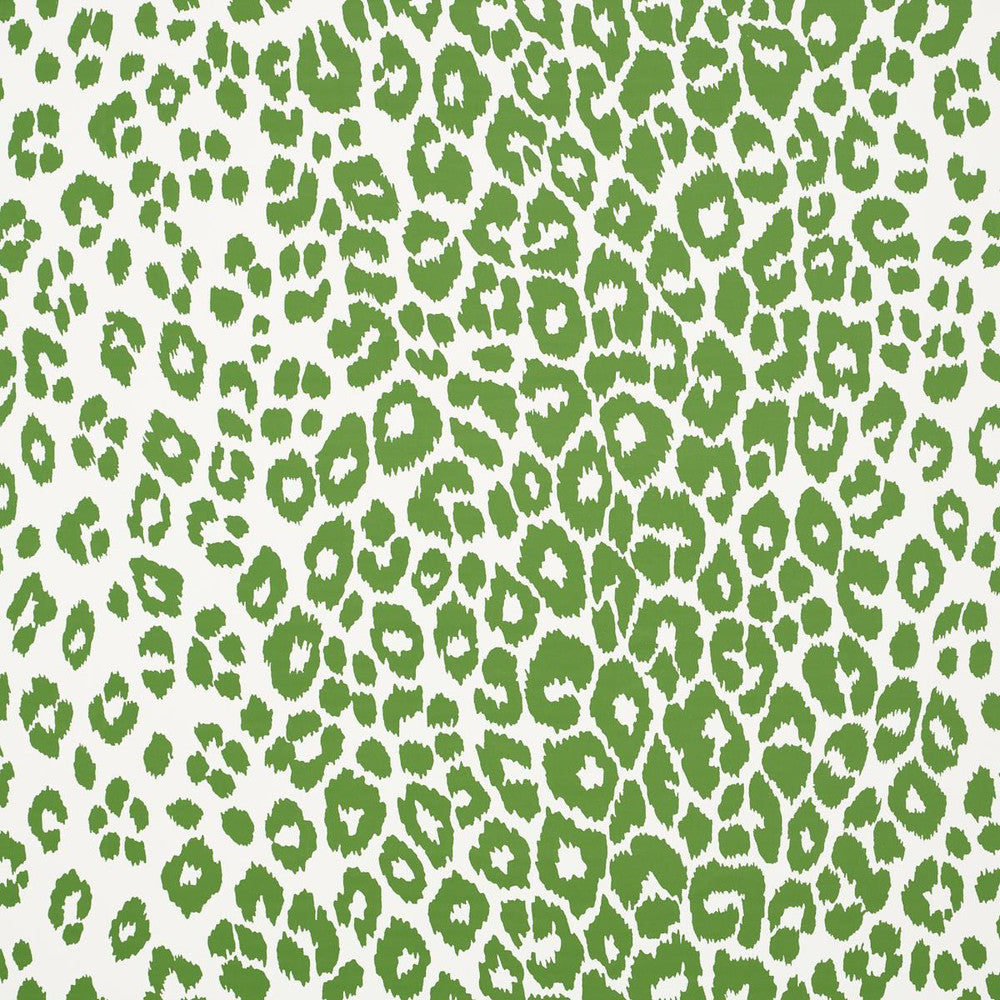 Iconic Leopard Green 5007015 by Schumacher Wallpaper Preppy Chic 27.0" - Fabric Carolina -