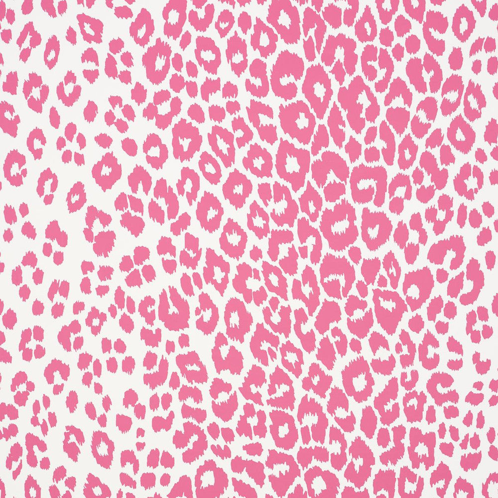 Iconic Leopard Pink 5007016 by Schumacher Wallpaper Preppy Chic 27.0" - Fabric Carolina -