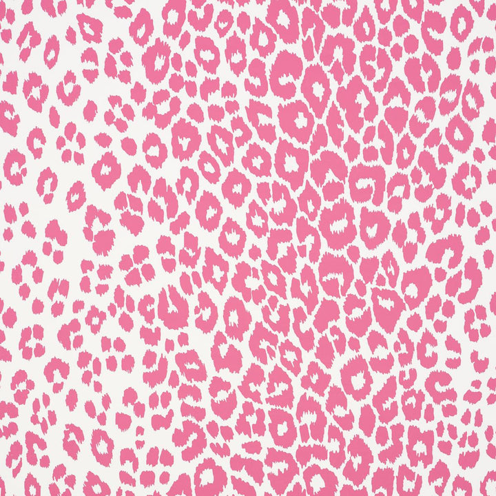 Iconic Leopard Pink 5007016 by Schumacher Wallpaper Preppy Chic 27.0" - Fabric Carolina -