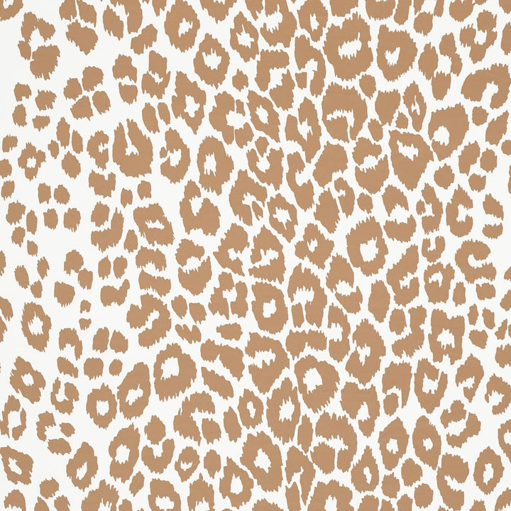 Iconic Leopard Camel 5007017 by Schumacher Wallpaper Preppy Chic 27.0" - Fabric Carolina -