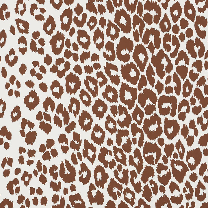 Iconic Leopard Brown 5007018 by Schumacher Wallpaper Preppy Chic 27.0" - Fabric Carolina -