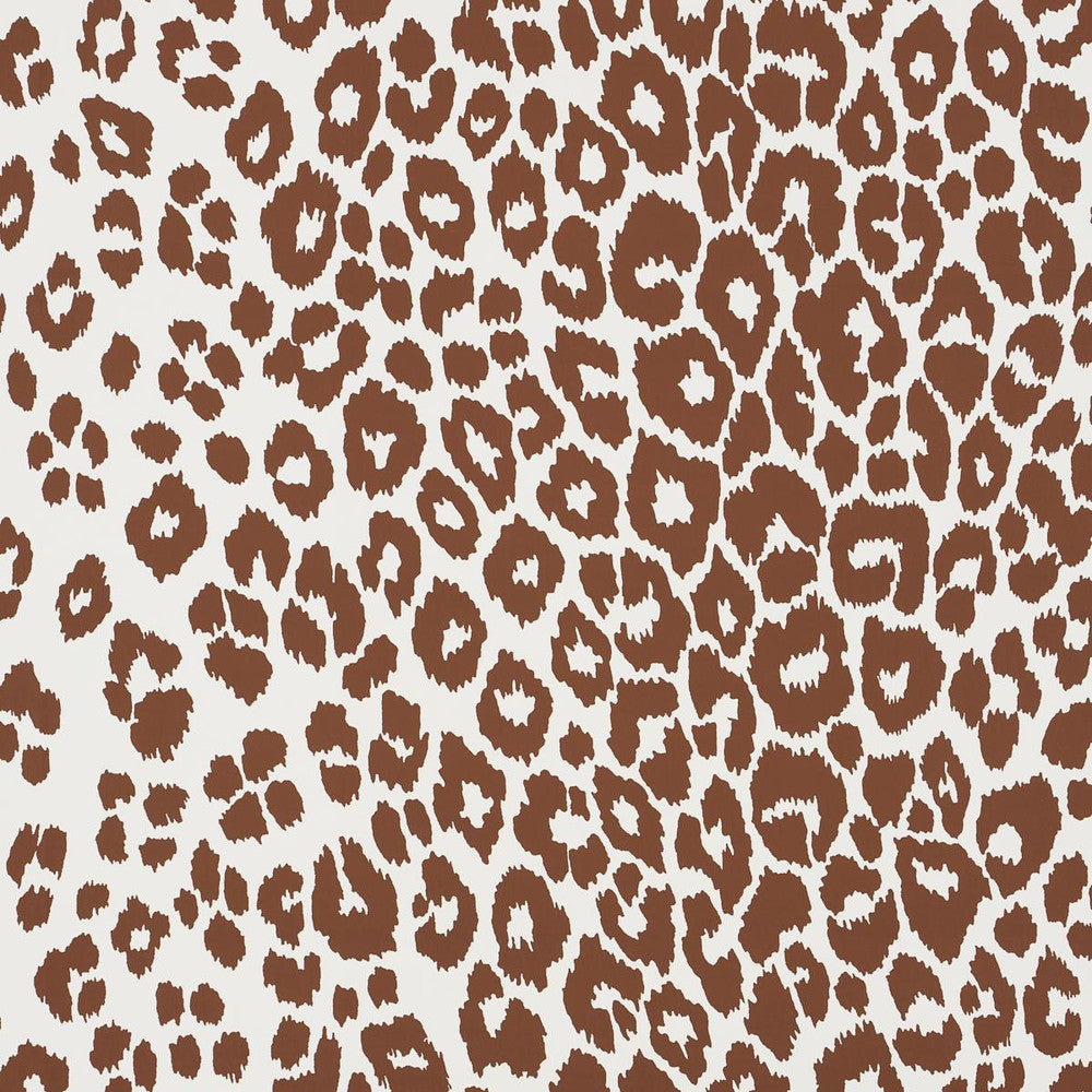 Iconic Leopard Brown 5007018 by Schumacher Designer Wallpaper Preppy Chic 27.0" - Swanky Fabrics -