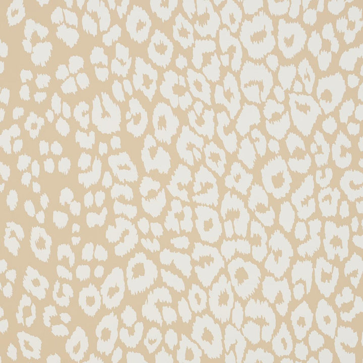Iconic Leopard Ivory On Neutral 5007020 by Schumacher Wallpaper Preppy Chic 27.0" - Fabric Carolina -