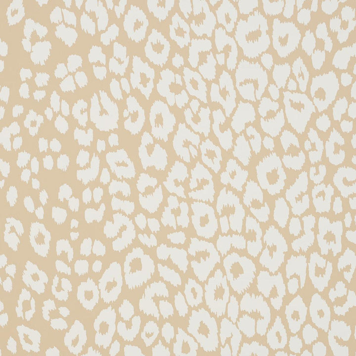 Iconic Leopard Ivory On Neutral 5007020 by Schumacher Designer Wallpaper Preppy Chic 27.0" - Swanky Fabrics -