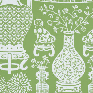 Hellene Green 5010552 by Schumacher Wallpaper