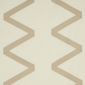 Legere Linen Silk Appliqu Dove On Ivory 69694 by Schumacher Fabric