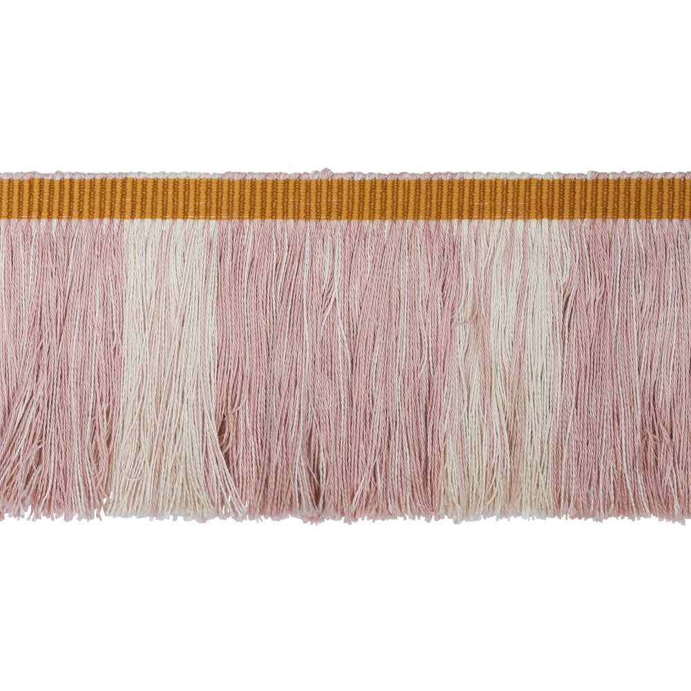 Calcada Fringe Rose Quartz 78986 by Schumacher Designer Trim Stephanie Seal Brown - Swanky Fabrics -