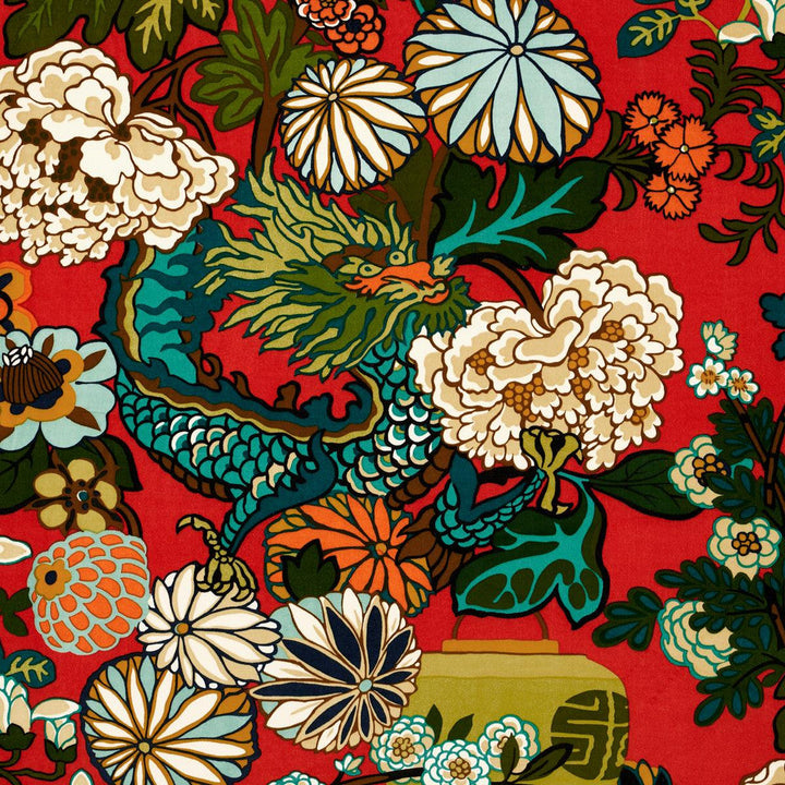 Chiang Mai Dragon Velvet Lacquer 81172 by Schumacher Designer Fabric Velvet & Velvet Trims - Swanky Fabrics -