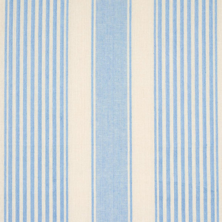 Summerville Linen Stripe Sky 66094 by Schumacher Fabric Stripes Revisits 13.5" - Fabric Carolina -