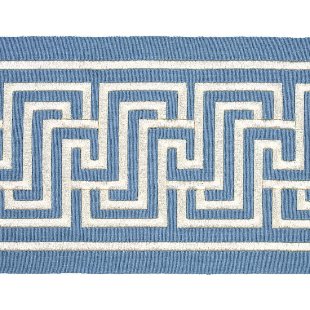 Labyrinth Tape Sky 66148 by Schumacher Trim Embroidered And Embellished Trims 2.5" - Fabric Carolina -