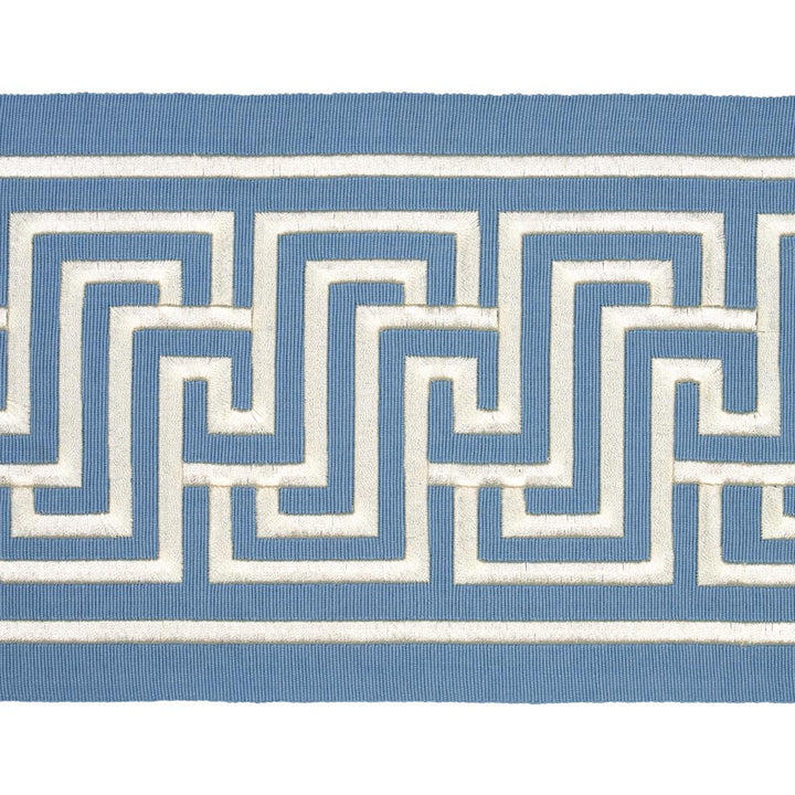Labyrinth Tape Sky 66148 by Schumacher Trim Embroidered And Embellished Trims 2.5" - Fabric Carolina -