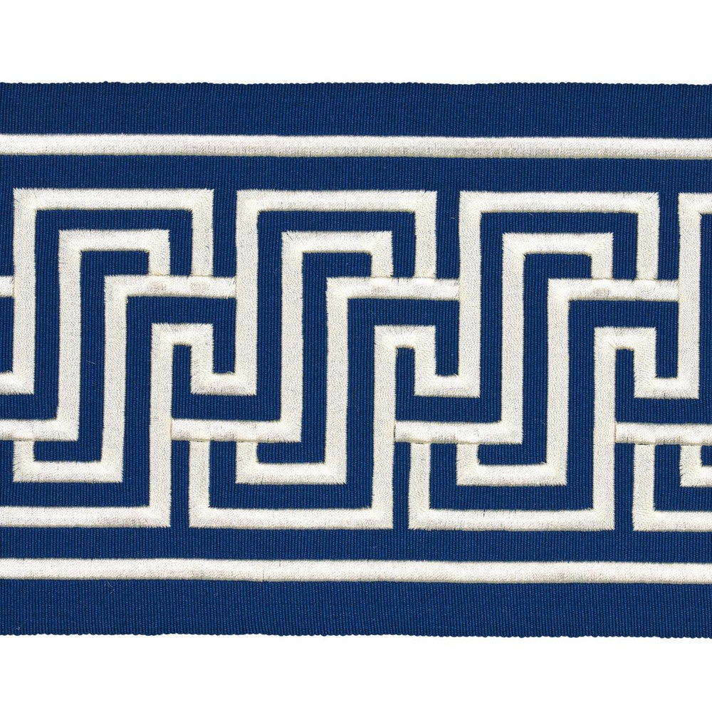 Labyrinth Tape Navy 66149 by Schumacher Trim Embroidered And Embellished Trims 2.5" - Fabric Carolina -