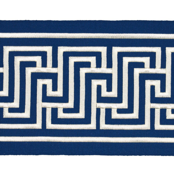 Labyrinth Tape Navy 66149 by Schumacher Trim Embroidered And Embellished Trims 2.5" - Fabric Carolina -