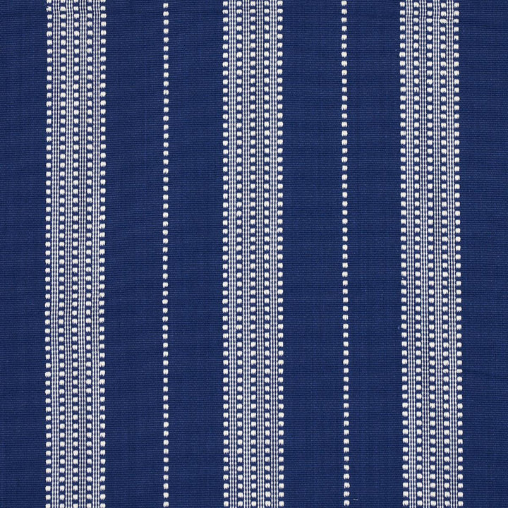 Lubeck Stripe Ivory On Blue 79097 by Schumacher Fabric Stripes Revisits 6.62" - Fabric Carolina -
