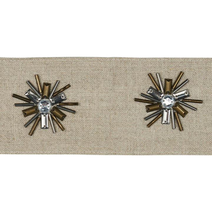 Constellation Beaded Tape Linen 81190 by Schumacher Designer Trim Embroidered And Embellished Trims - Swanky Fabrics -