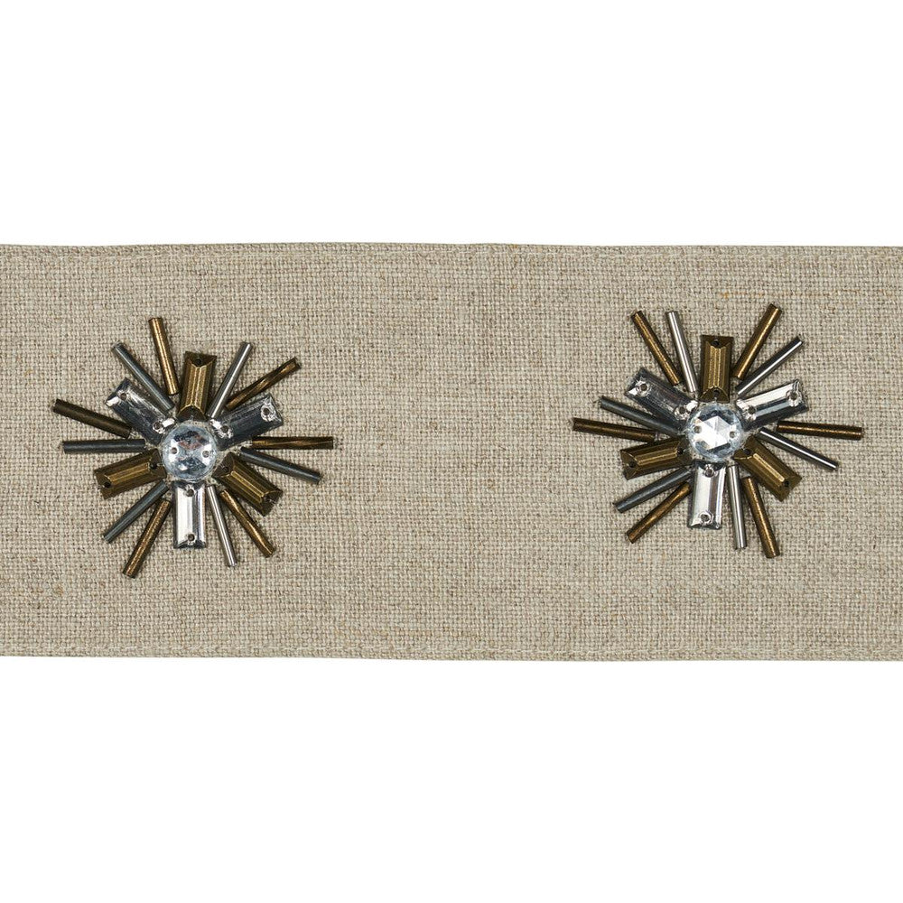 Constellation Beaded Tape Linen 81190 by Schumacher Trim Embroidered And Embellished Trims - Fabric Carolina -