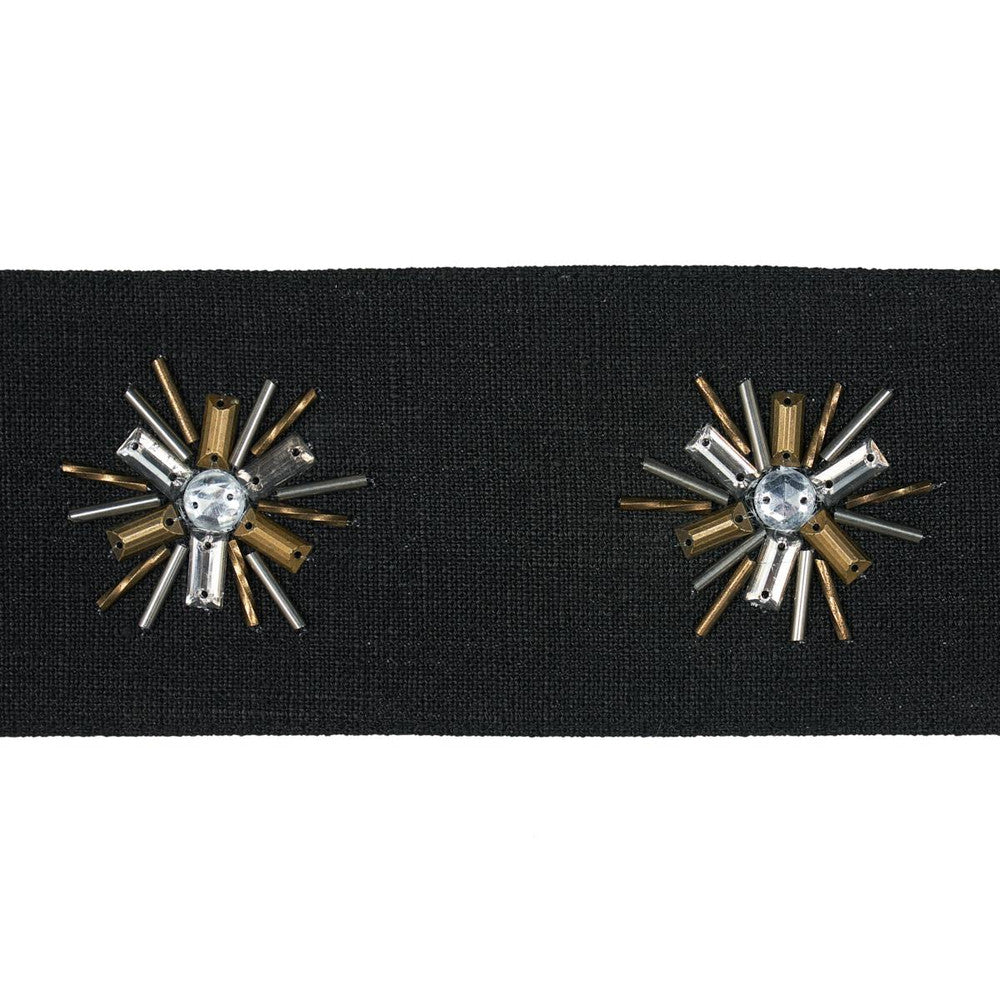 Constellation Beaded Tape Black 81191 by Schumacher Trim Embroidered And Embellished Trims - Fabric Carolina -