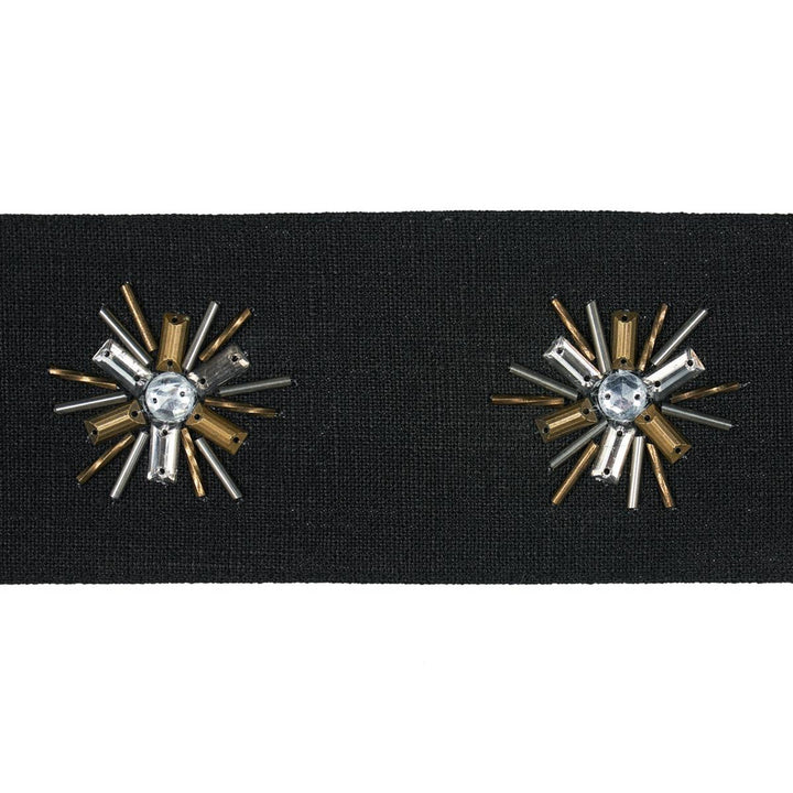 Constellation Beaded Tape Black 81191 by Schumacher Trim Embroidered And Embellished Trims - Fabric Carolina -