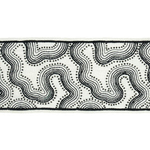 Topo Beaded Tape Black & White 81220 by Schumacher Trim
