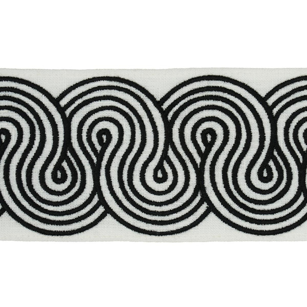 Giraldi Embroidered Black 81250 by Schumacher Designer Trim Embroidered And Embellished Trims - Swanky Fabrics -