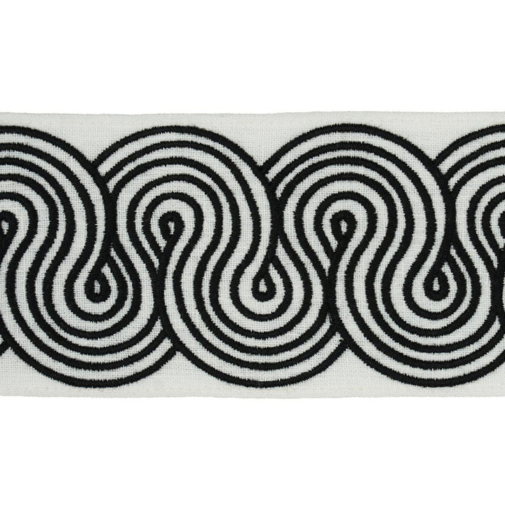 Giraldi Embroidered Black 81250 by Schumacher Designer Trim Embroidered And Embellished Trims - Swanky Fabrics -
