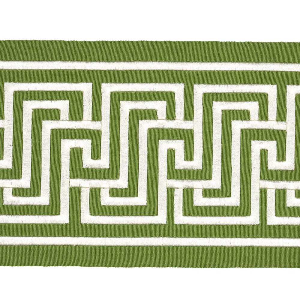 Labyrinth Tape Green 81260 by Schumacher Trim Embroidered And Embellished Trims 2.5" - Fabric Carolina -
