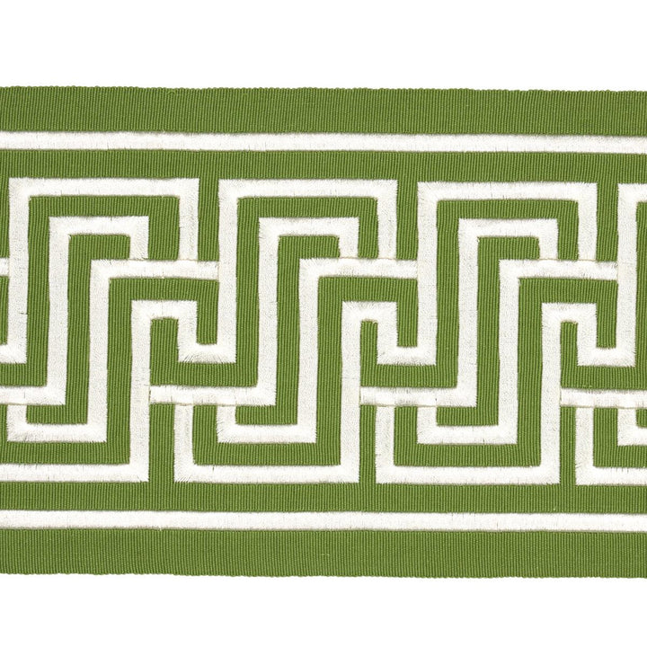 Labyrinth Tape Green 81260 by Schumacher Trim Embroidered And Embellished Trims 2.5" - Fabric Carolina -