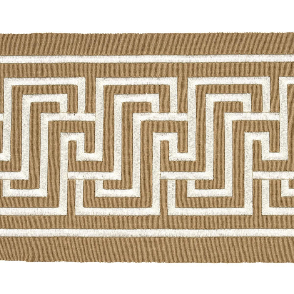 Labyrinth Tape Sand 81261 by Schumacher Trim Embroidered And Embellished Trims 2.5" - Fabric Carolina -