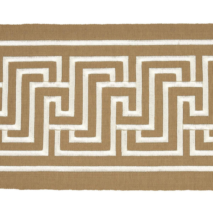 Labyrinth Tape Sand 81261 by Schumacher Trim Embroidered And Embellished Trims 2.5" - Fabric Carolina -