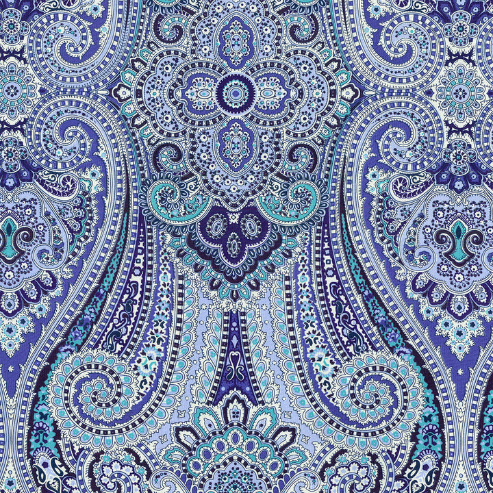 Paisley Pizzazz Delft 677510 by Waverly Fabric - 100% COTTON China 51000 Horizontal: 13.5 and Vertical: 25.25 54 - Fabric Carolina -