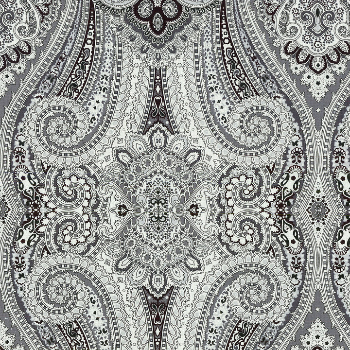 Paisley Pizzazz Licorice 677513 by Waverly Fabric LIFE OF THE PARTY 100% Cotton CHINA Wyzenbeek 51,000 Horizontal: 13.50" and Vertical: 25.25" 54" - Fabric Carolina -