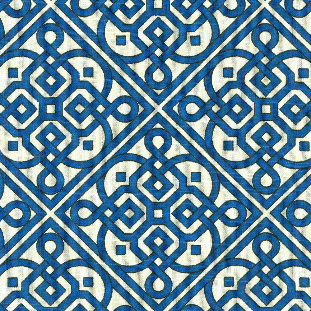 Lace It Up Navy 677942 by Waverly Fabric CLASSIC COOL 100% Cotton U.S.A. Horizontal: 6.75" and Vertical: 6.75" 54" - Fabric Carolina -
